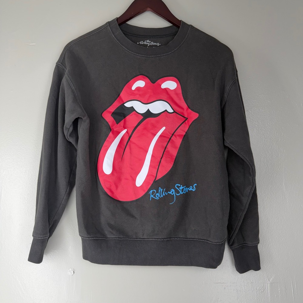 The‎ Rolling Stones Graphic Sweatshirt Charcoal Gray Tongue Logo Size S